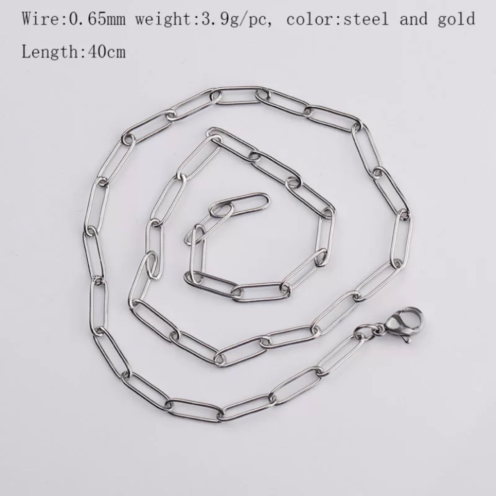 Dainty Gold Plated Paperclip Chain Necklace - Picture 5 of 5